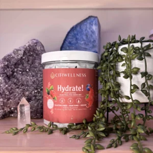 a jar of hydrate on a shelf