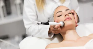 A woman receives a microchanneling facial treatment at a spa in Wilmington, DE